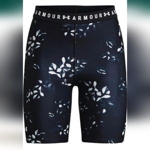 Under Armour Women's Heat Gear Printed Bike Shorts Black/White Small